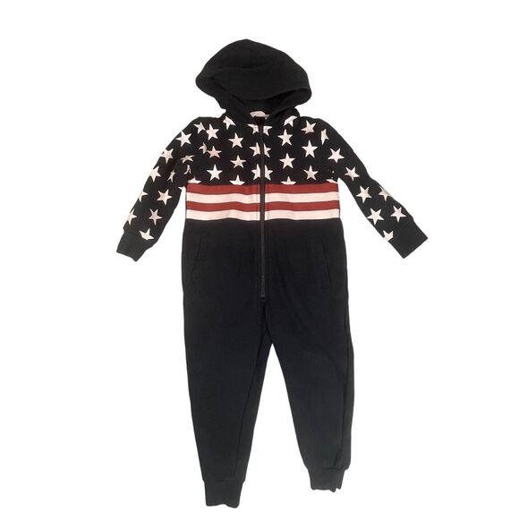 H&M Printed Sweatshirt Jumpsuit America USA Stars and Stripes SIZE 2-4 Years - Picture 1 of 6